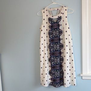 White dress with purple and blue design from Target (brand - Xhilaration)